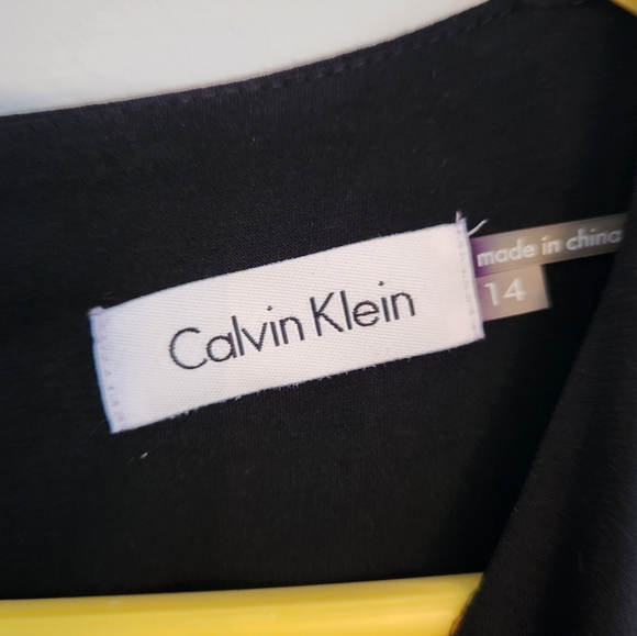 Calvin Klein Womens Black Dress with Roushing at the waist. Size 14. - Picture 3 of 5